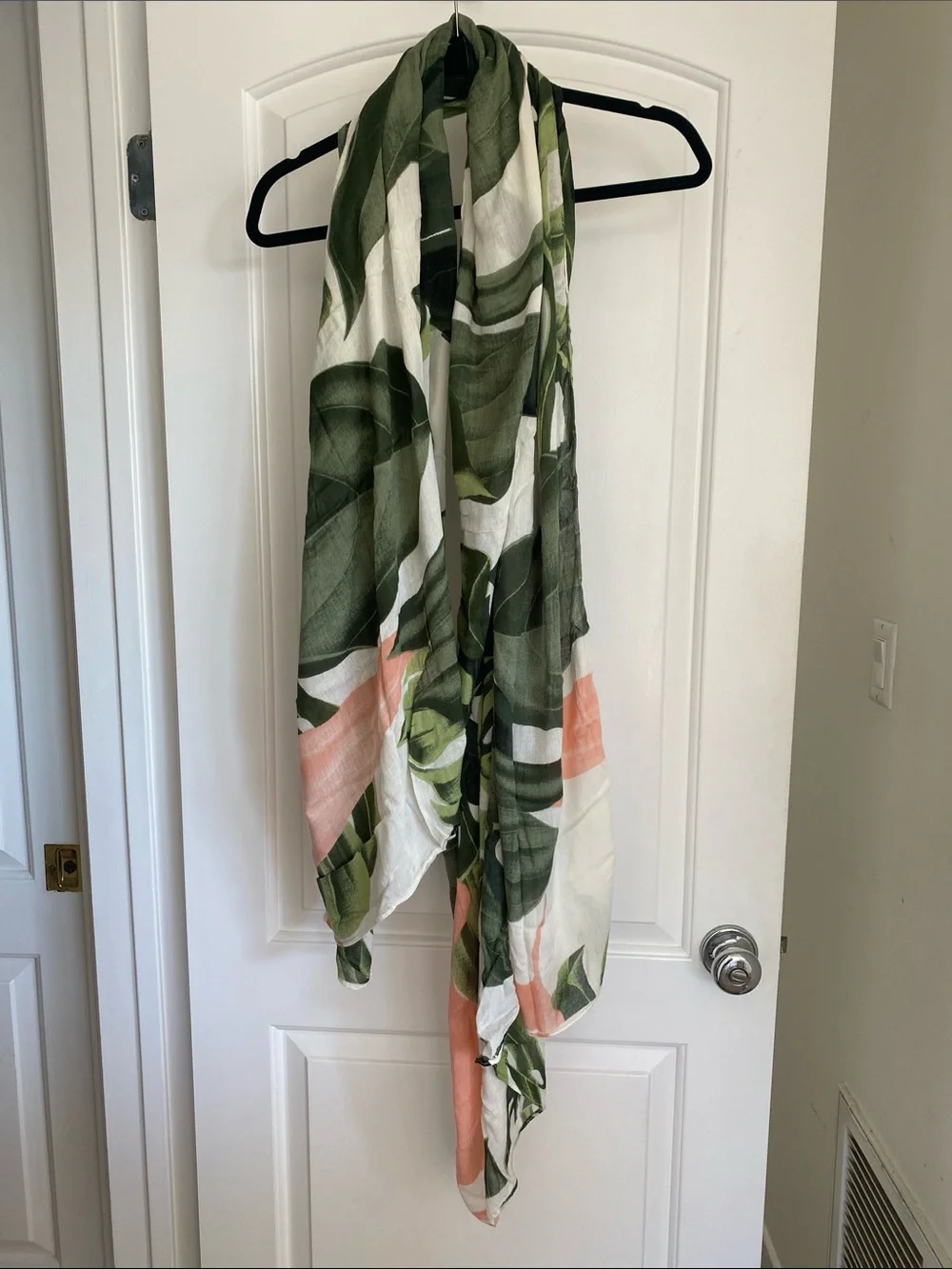 Virginia Wolf Tropical Multi Wear Wrap Palm Leaves Pink and Green Scarf